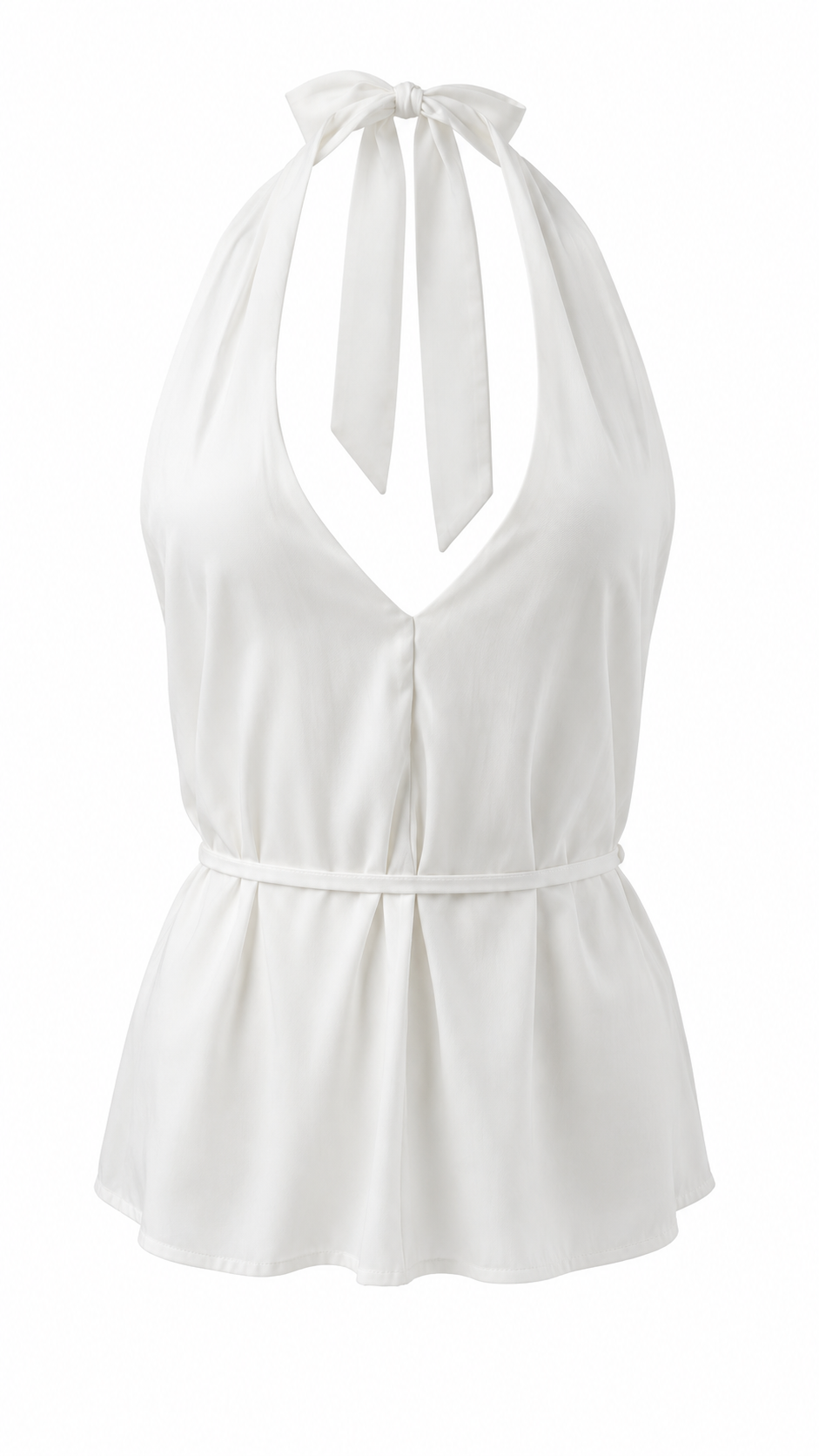 Top halter con scollo all' americana