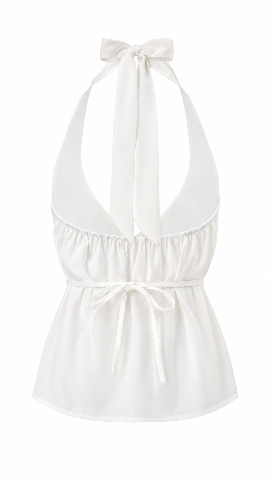 Top halter con scollo all' americana