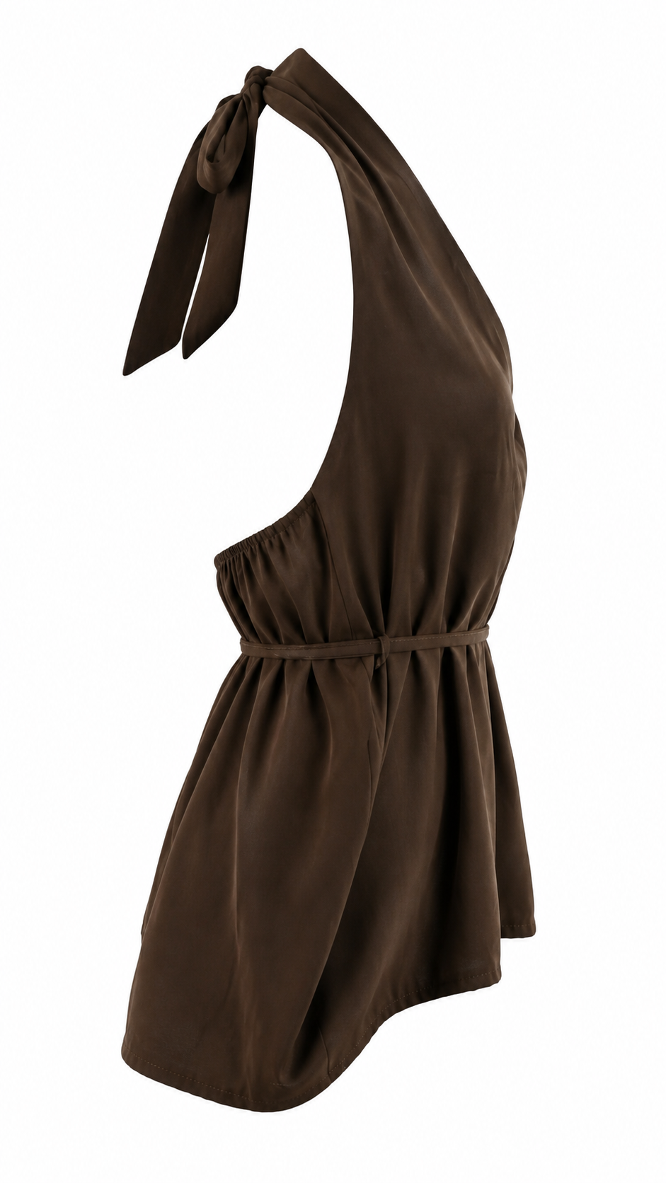 Top halter con scollo all' americana