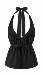 Top halter con scollo all' americana