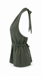Top halter con scollo all' americana