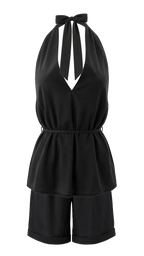 Top halter con scollo all' americana