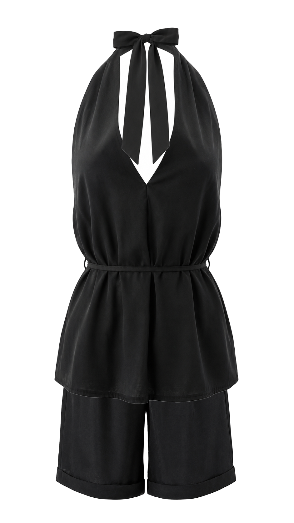 Top halter con scollo all' americana