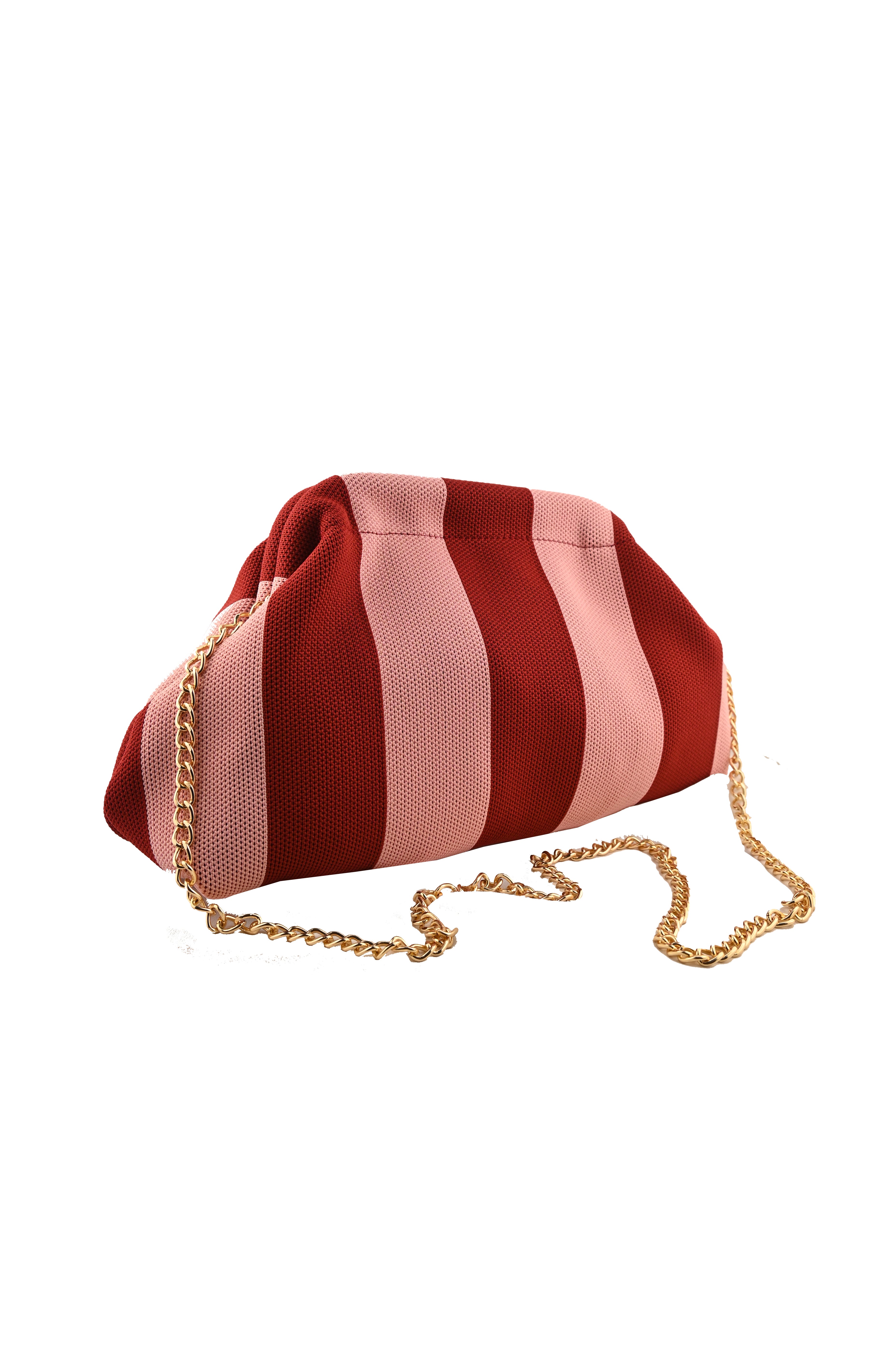 Clutch bag a righe