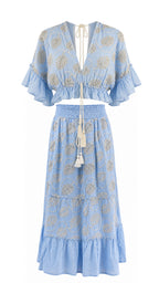 Strapless short dress with tiered skirt