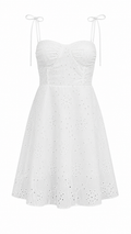 Strapless short dress with tiered skirt