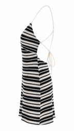 Strapless short dress with tiered skirt