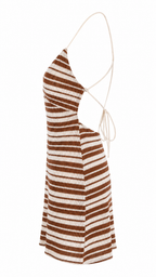 Strapless short dress with tiered skirt
