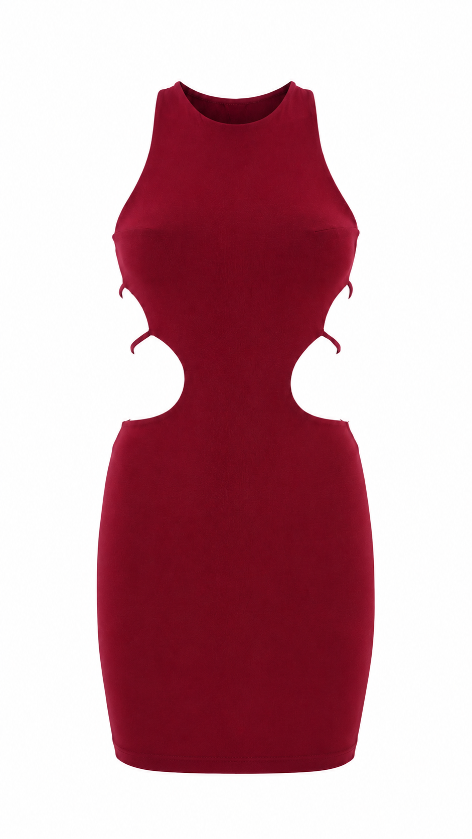 Vestido corto ajustado con aberturas laterales