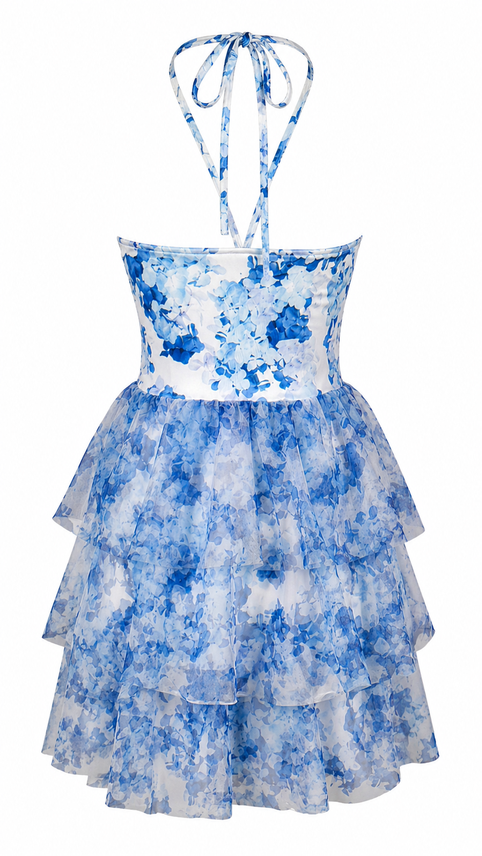 Strapless short dress with tiered skirt