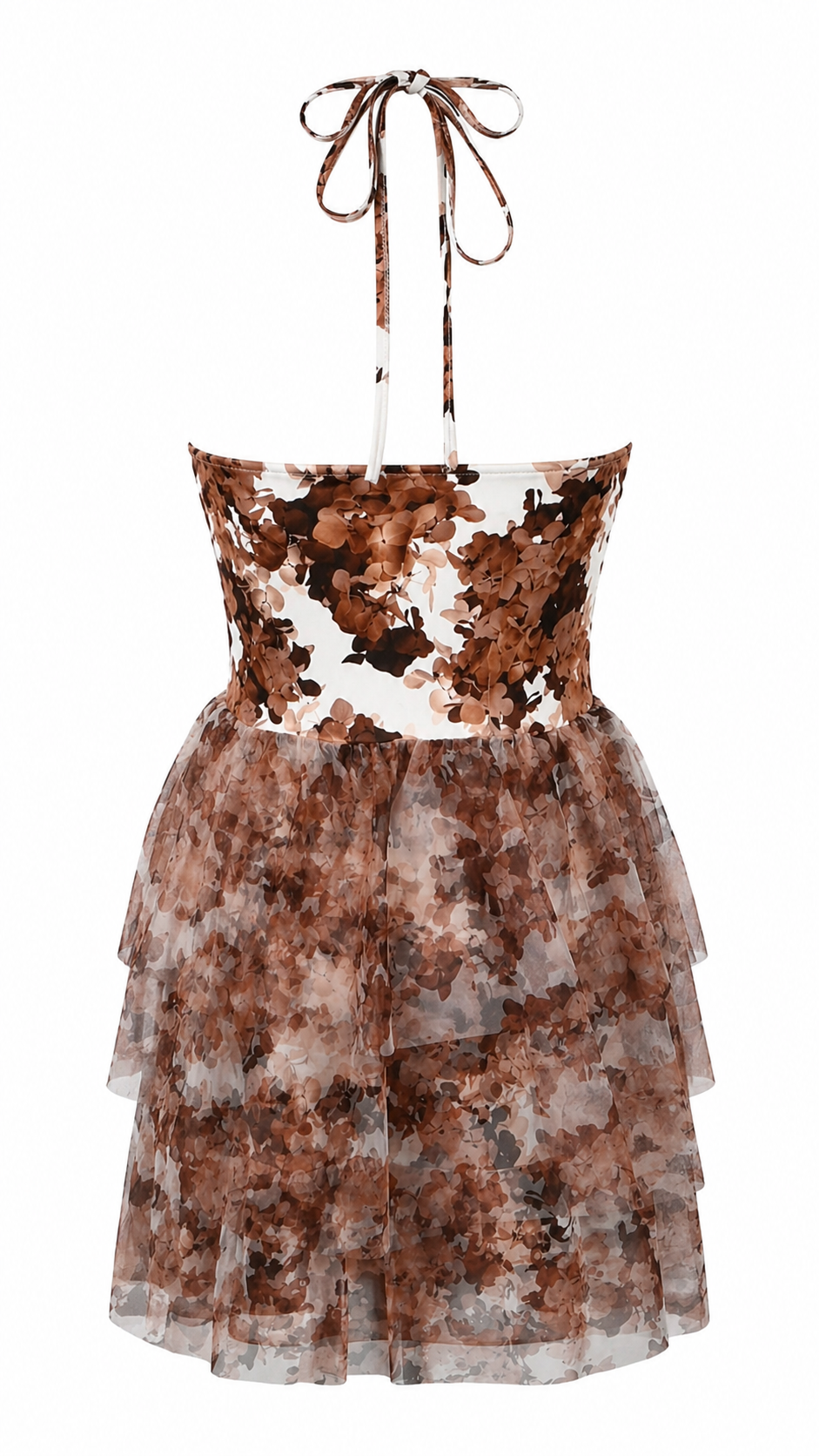Strapless short dress with tiered skirt