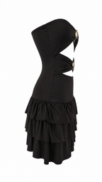 Strapless short dress with tiered skirt