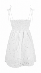Strapless short dress with tiered skirt
