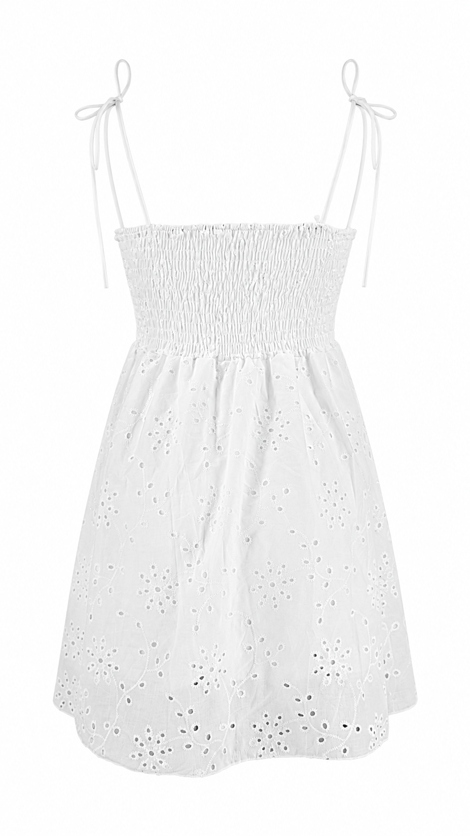 Abito corto bustier in pizzo san gallo
