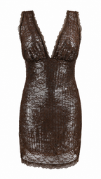 Abito corto in pizzo e paillettes
