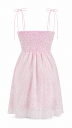 Strapless short dress with tiered skirt