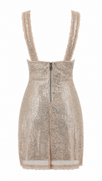 Abito corto in pizzo e paillettes