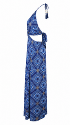 Abito lungo mandala cut-out laterale
