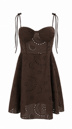 Strapless short dress with tiered skirt