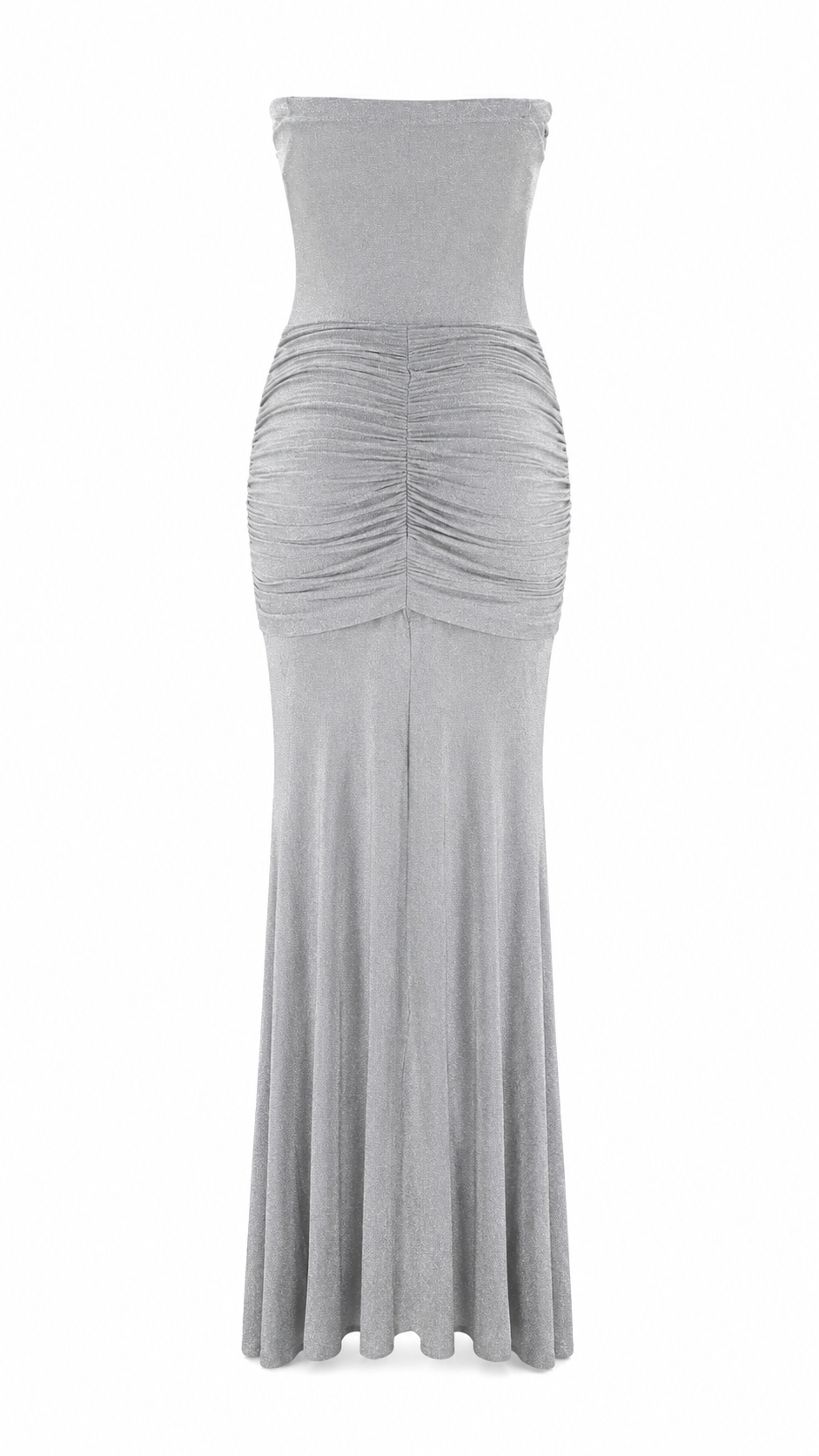 Abito lungo effetto lurex con bustier corsetto