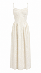 Abito lungo bustier in pizzo san gallo