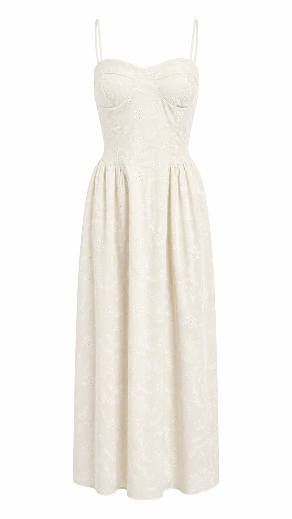 Abito lungo bustier in pizzo san gallo