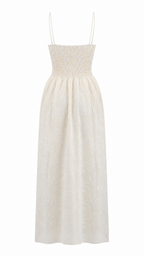 Abito lungo bustier in pizzo san gallo