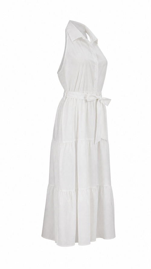 Strapless short dress with tiered skirt