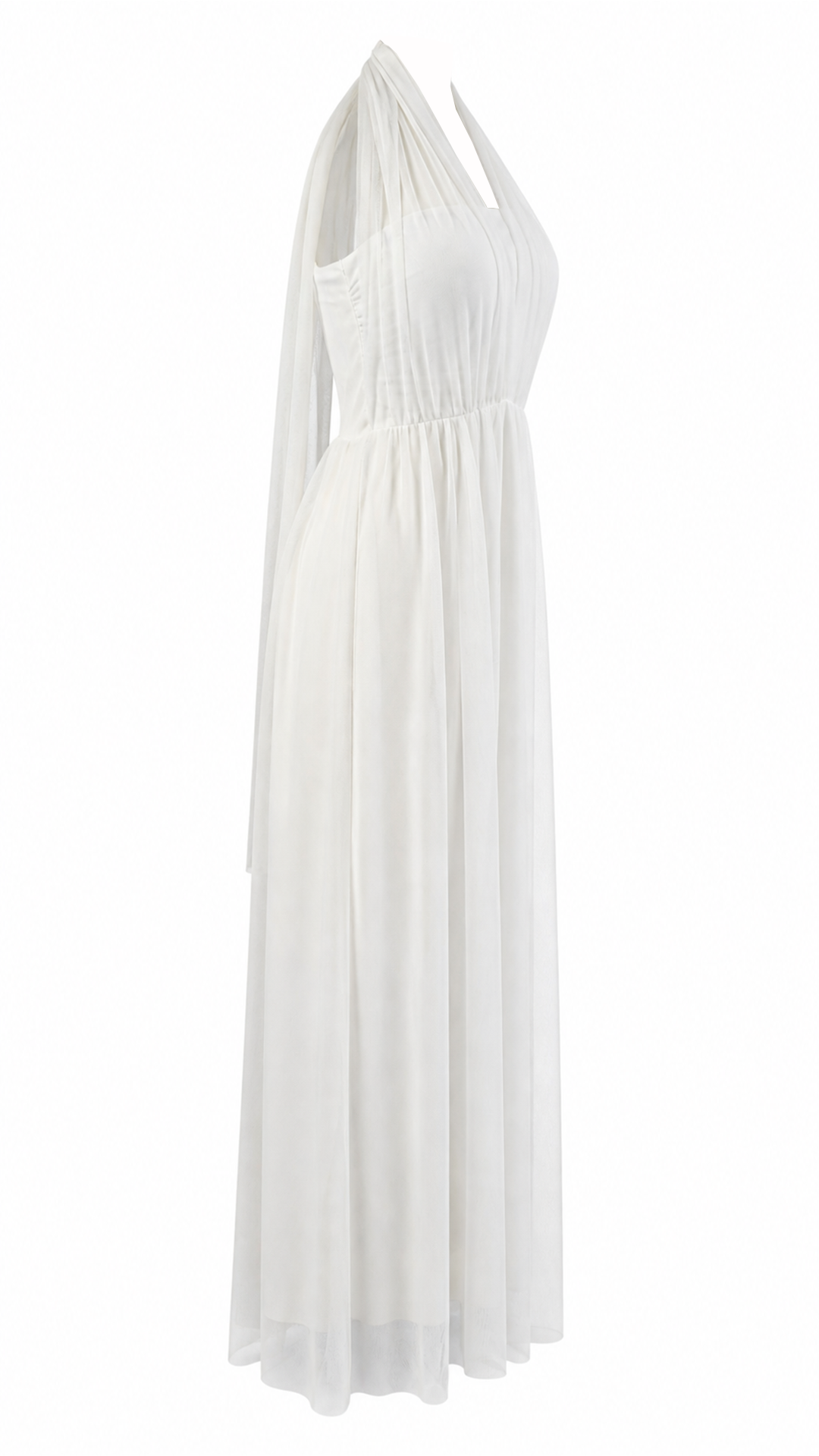 Abito lungo effetto tulle con scollo halter