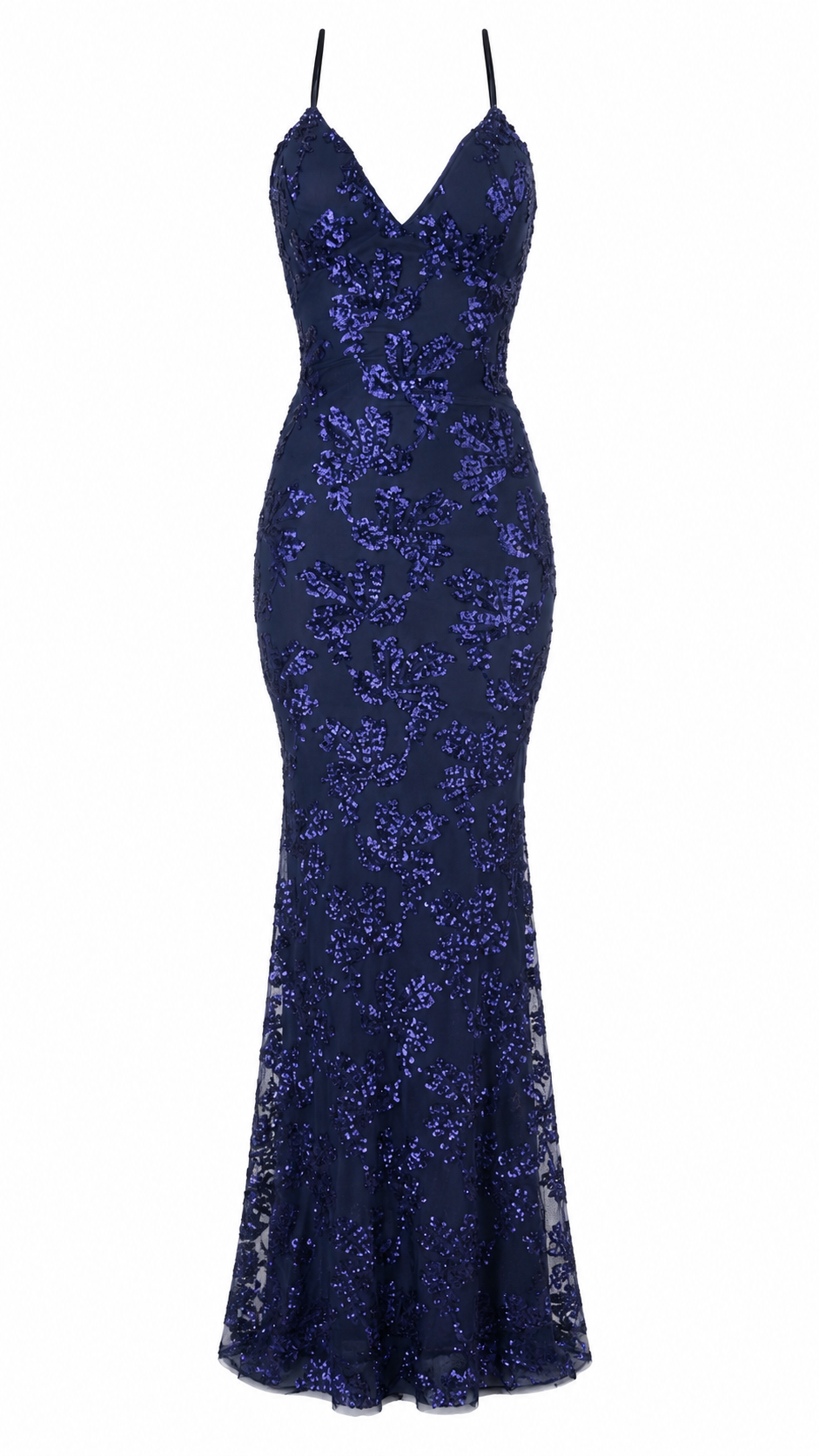 Abito lungo con paillettes fantasia floreali