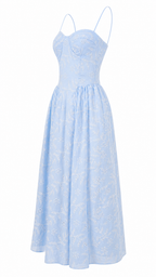 Abito lungo bustier in pizzo san gallo