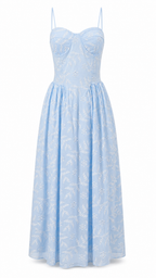 Abito lungo bustier in pizzo san gallo