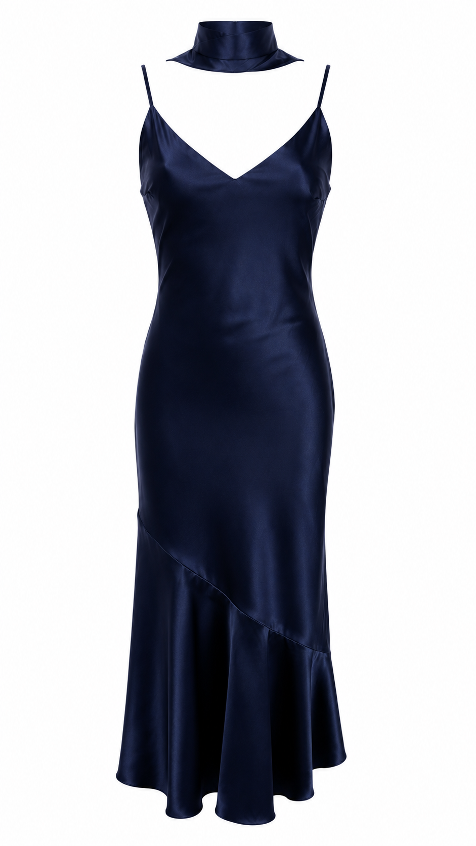 Vestido largo efecto satén