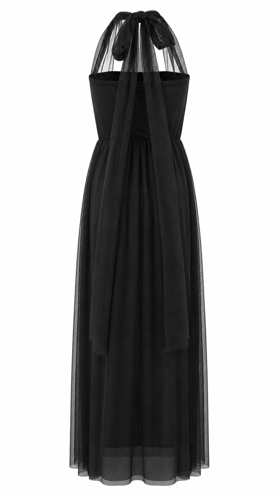 Abito lungo effetto tulle con scollo halter