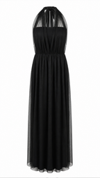 Abito lungo effetto tulle con scollo halter