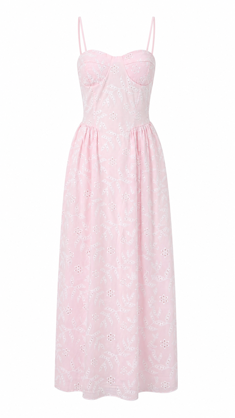 Abito lungo bustier in pizzo san gallo