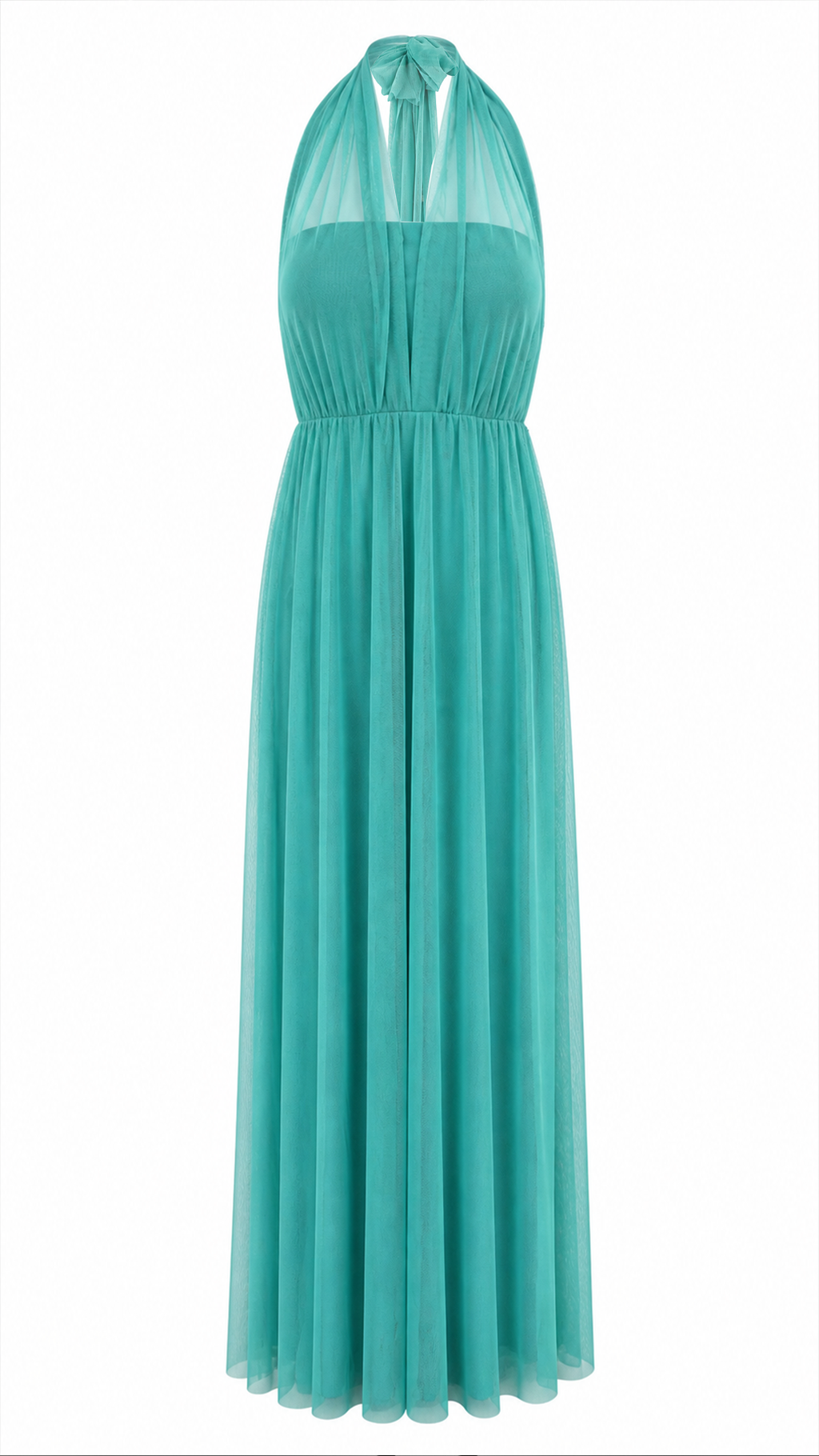 Abito lungo effetto tulle con scollo halter