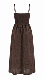 Abito lungo bustier in pizzo san gallo
