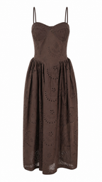 Abito lungo bustier in pizzo san gallo