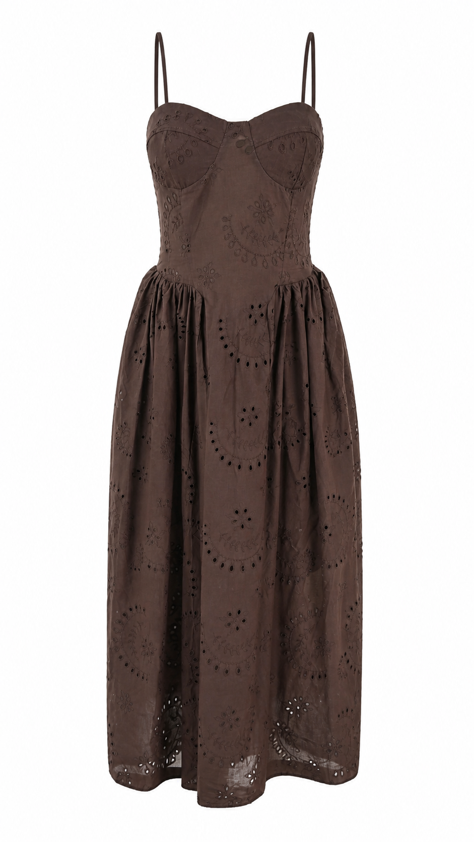 Abito lungo bustier in pizzo san gallo