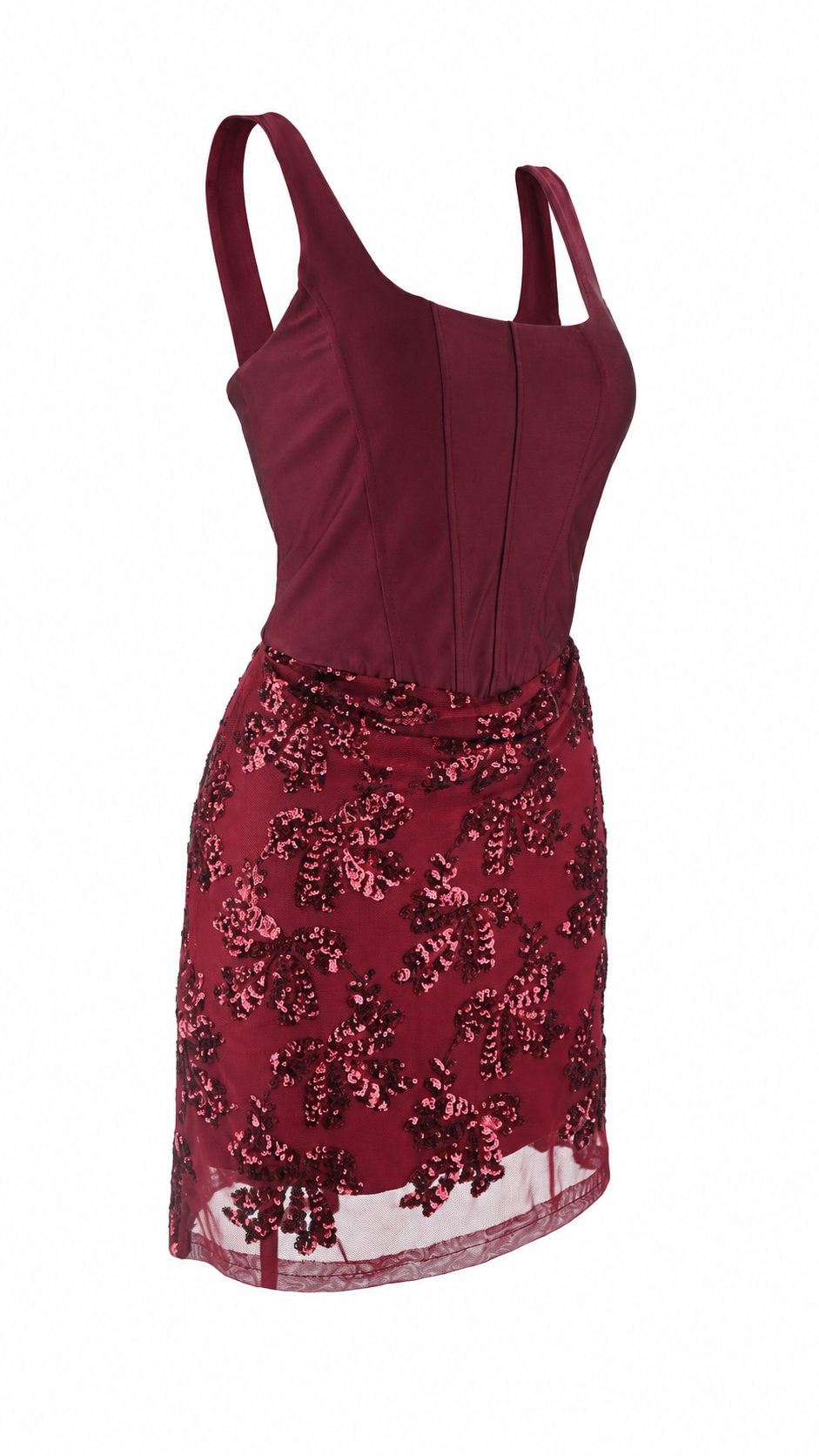 Abito mini effetto corpetto con gonna in tulle