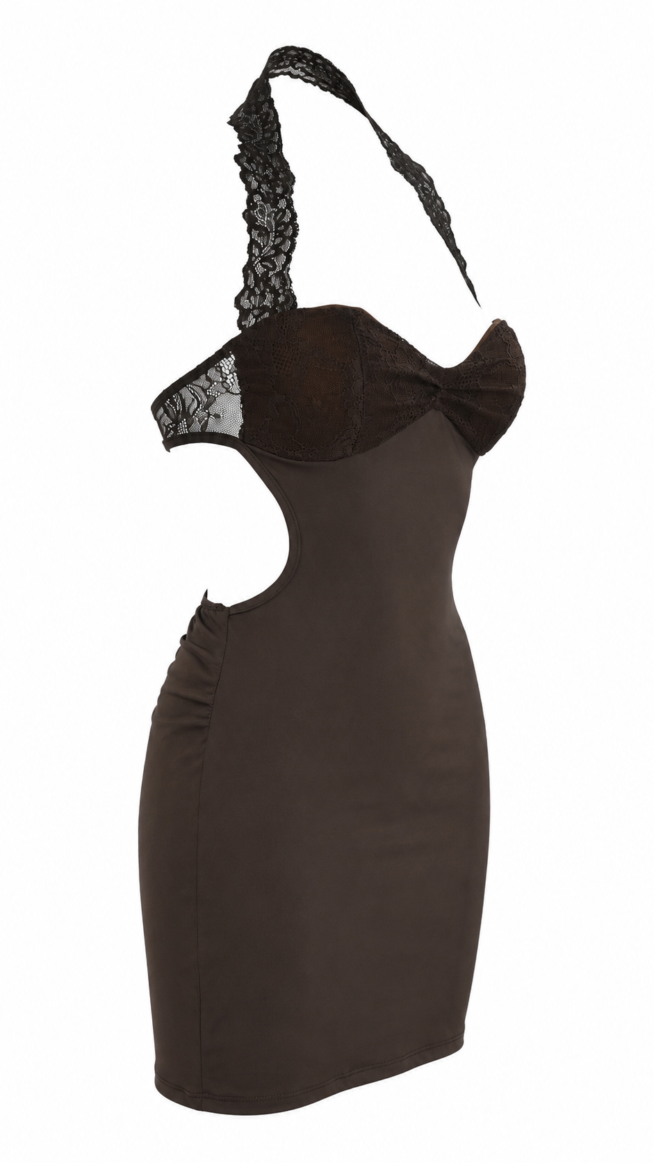 Abito mini aderente con pizzo