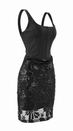 Abito mini effetto corpetto con gonna in tulle