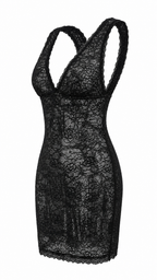 Abito corto in pizzo e paillettes