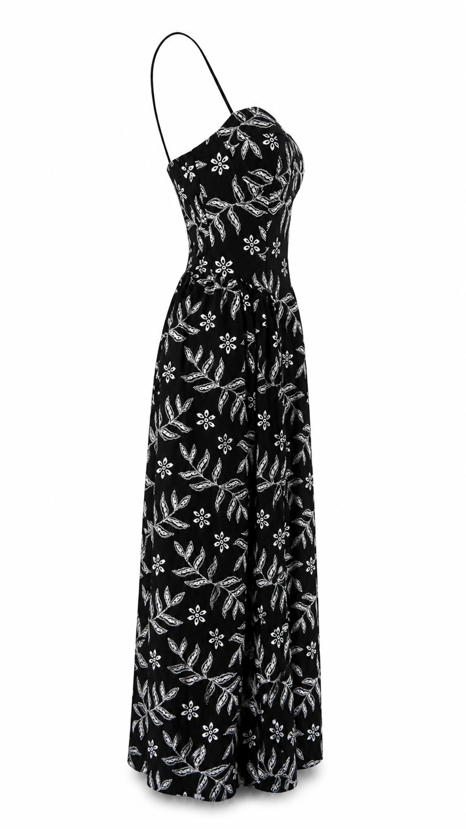 Abito lungo bustier in pizzo san gallo