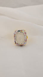 Anello cocktail oro rettangolare