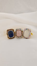 Anello cocktail oro rettangolare