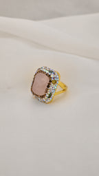 Anello cocktail oro rettangolare
