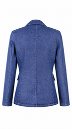 Blazer blu denim sartoriale monopetto