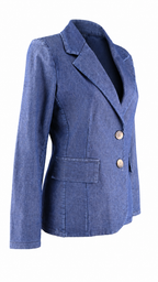 Blazer blu denim sartoriale monopetto
